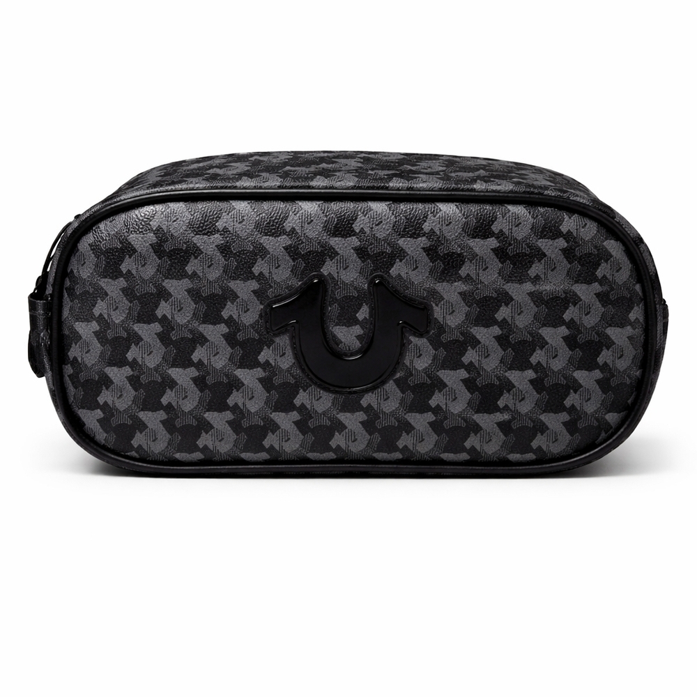 🆕️True Religion Monogram Travel Pouch Logo Toiletry Bag